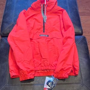 Members Only XXL Quarter Zip Orange/Black Pullover